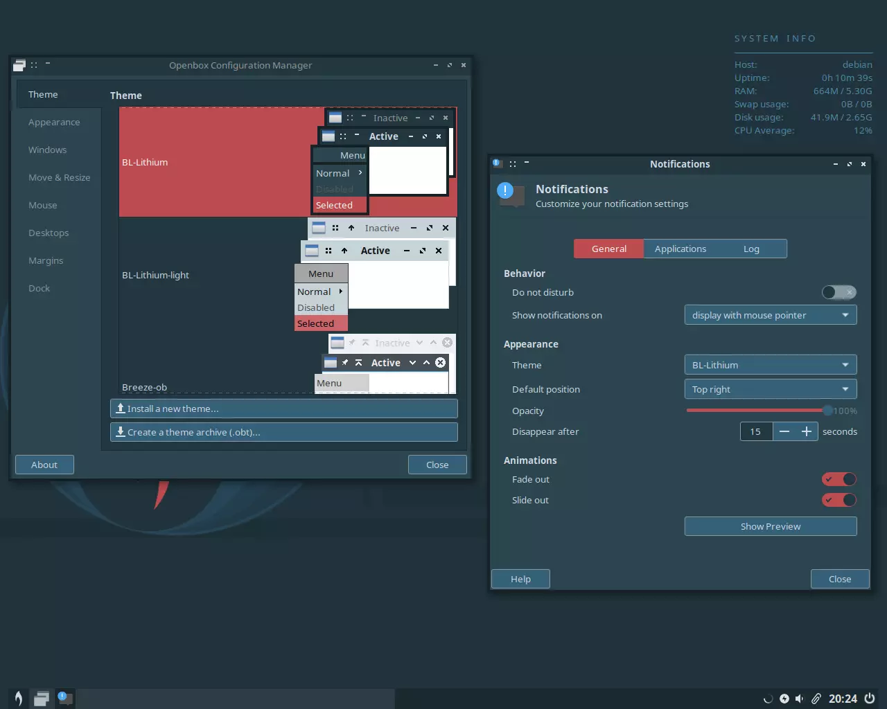bunsenlabs-lithium-settings