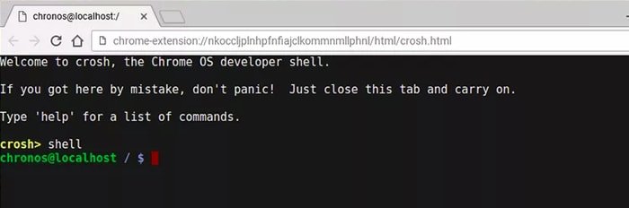 Chromebook developer option - Shell command