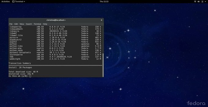Fedora Linux server