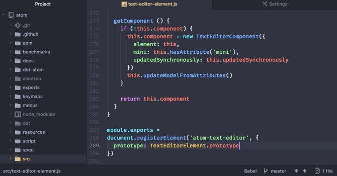 Atom code editor