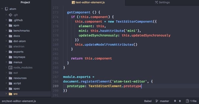 Atom code editor