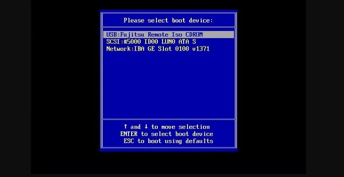 Boot Device Selection