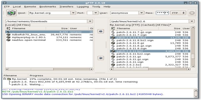 Debian ftp client Debian ftp client