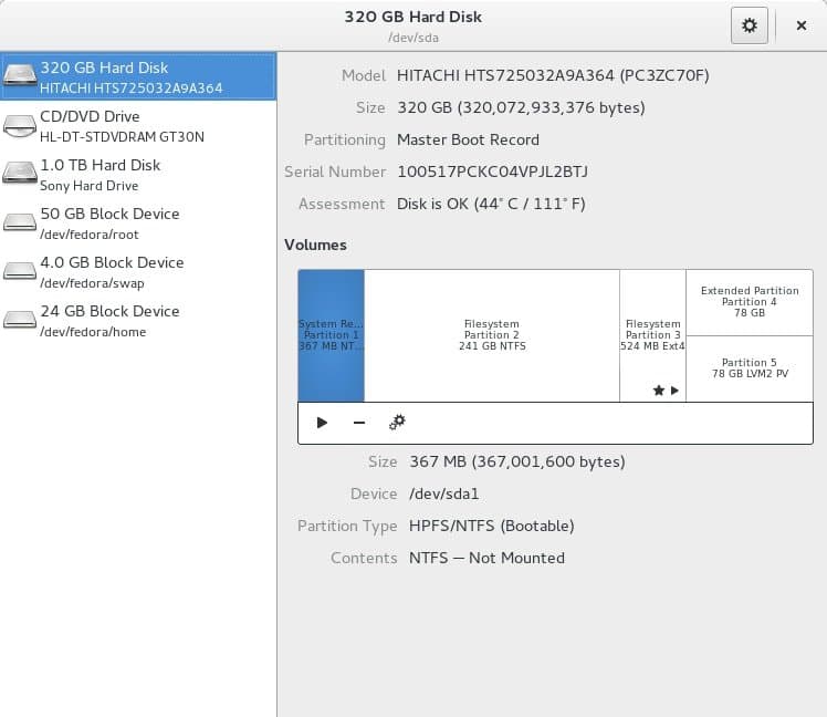 GNOME Disks Utility