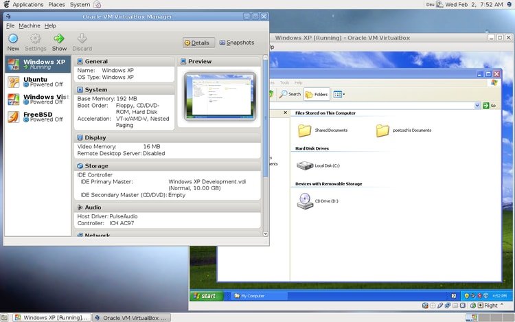 Linux running a Windows XP