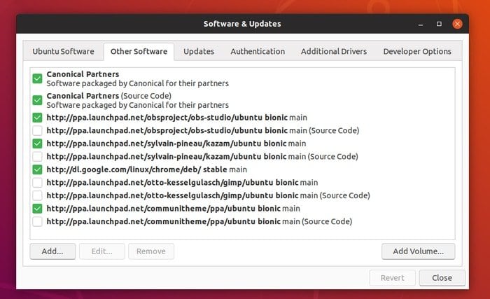 Remove the PPA from Software and Update Utility
