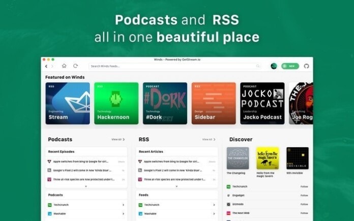 Winds – Machine Learning and AI Powered RSS and Podcast App
