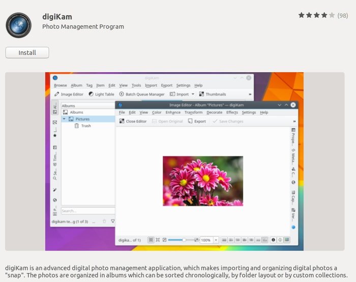 How To Install digiKam from Ubuntu software center
