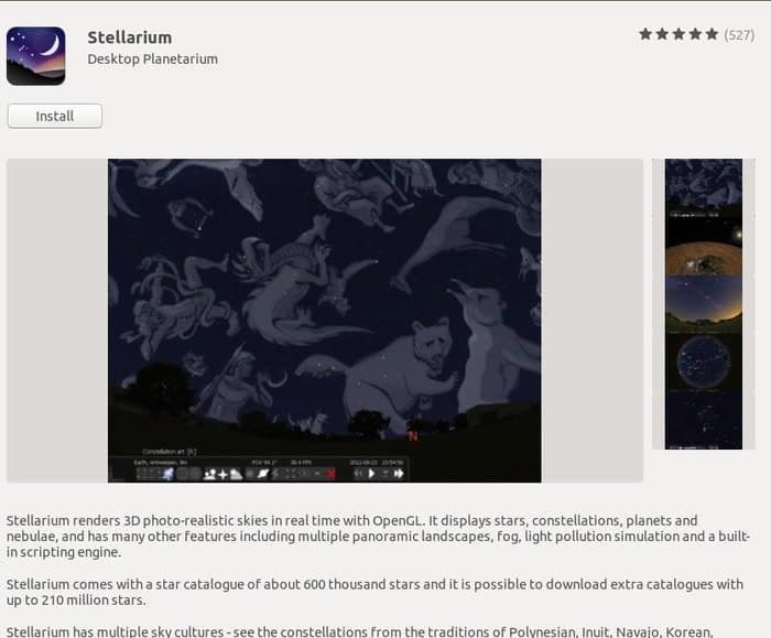 Install Stellarium from Ubuntu software center