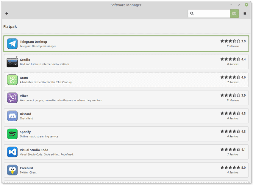 Linux Mint Software Center Flatpak Hub