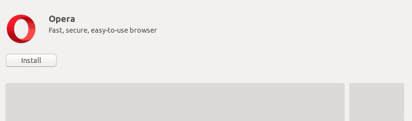 Opera Internet browser in Ubuntu software center