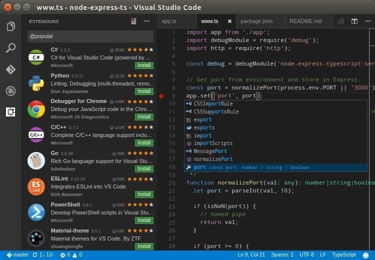 Visual Studio Code for Linux