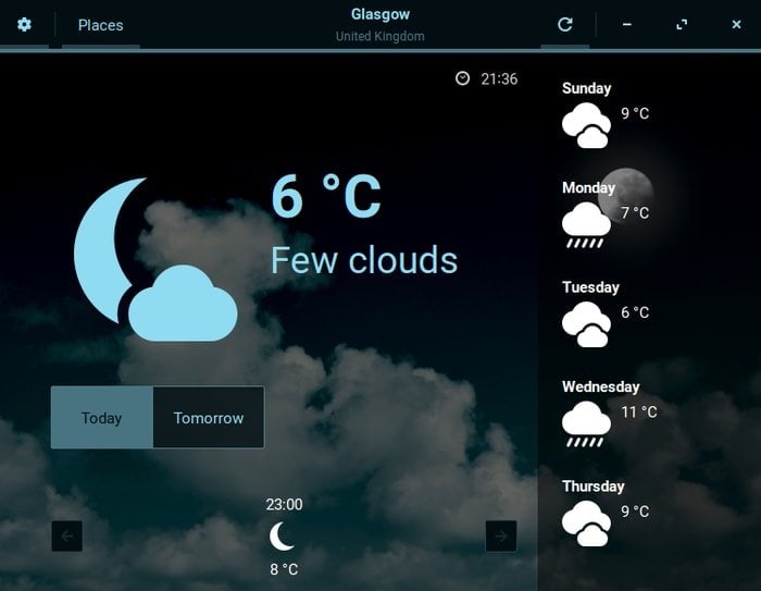 Zorin OS Gnome Weather