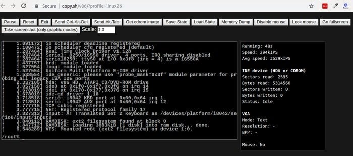 Copy.sh - Fast and Reliable Online Terminal