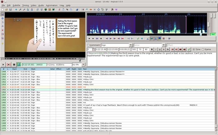 Aegisub Subtitle Editor - Free Tool for Creating and Modifying Subtitles