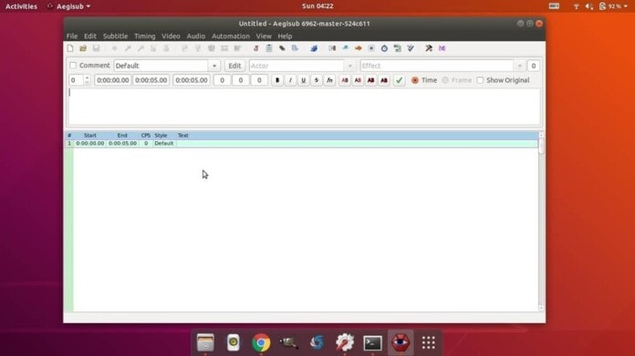 Aegisub Subtitle Editor for Linux
