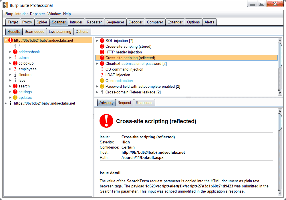 Burp Suite Scanner