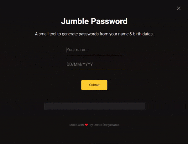 Jumble Password