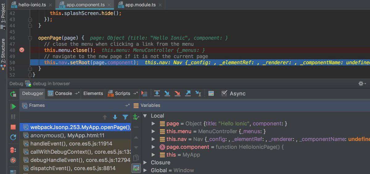 WebStorm Javascript Editor