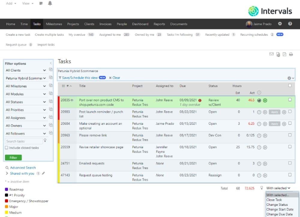 Intervals, Linux Project Management Software