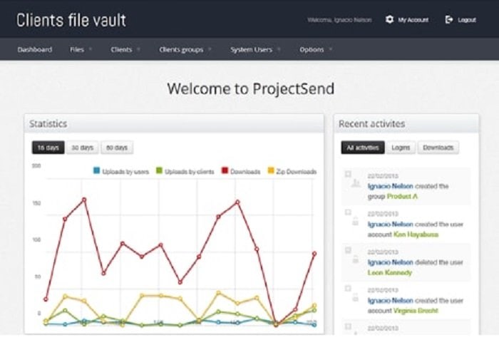 projectsend-open source file sharing software