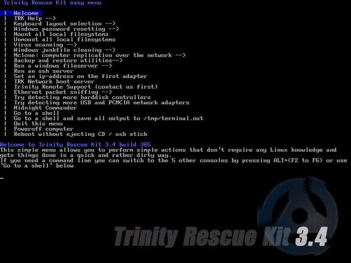 TRK disk cloning software for Linux