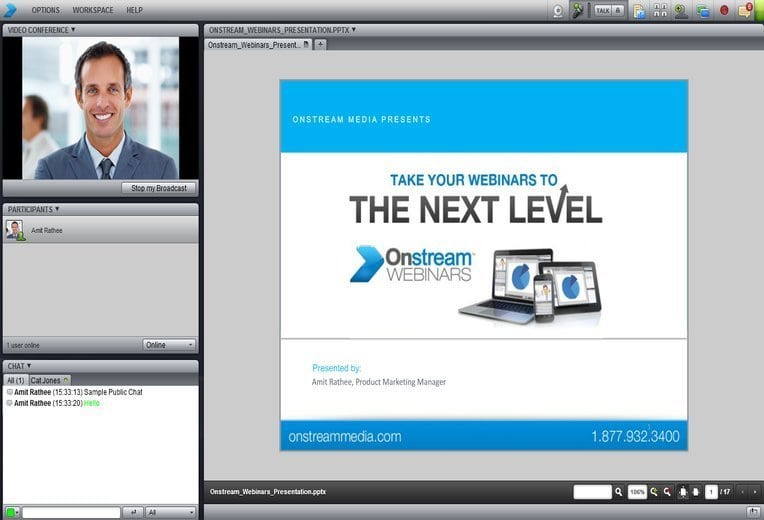 Onstream Webinars video conferencing software for Linux