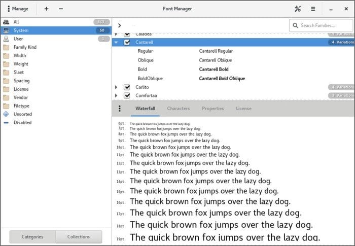 Font Manager application