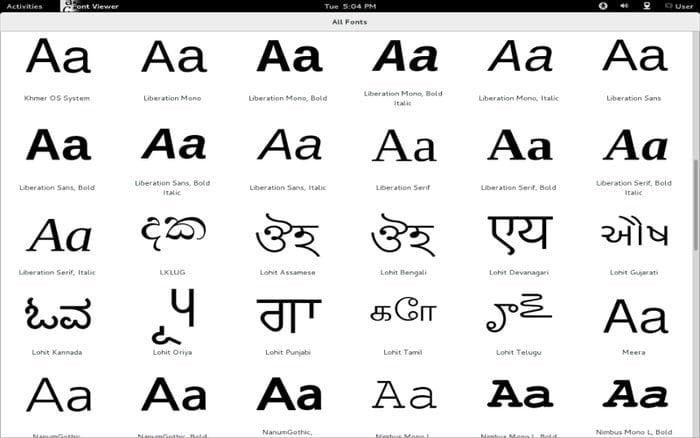 GNOME Font Viewer in Linux font tools