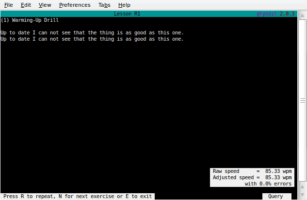 GNU Typist typing tutor