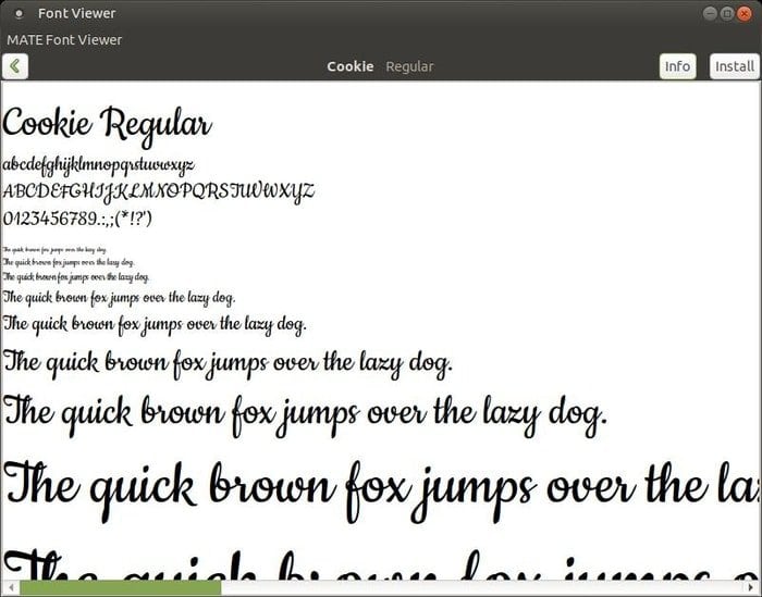 MATE Font Viewer