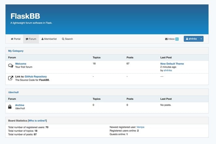 flaskbb- free forum software