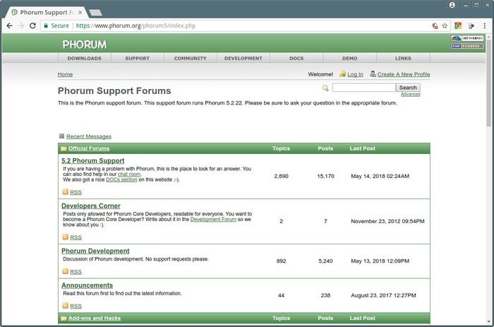 phorum- open source forum software