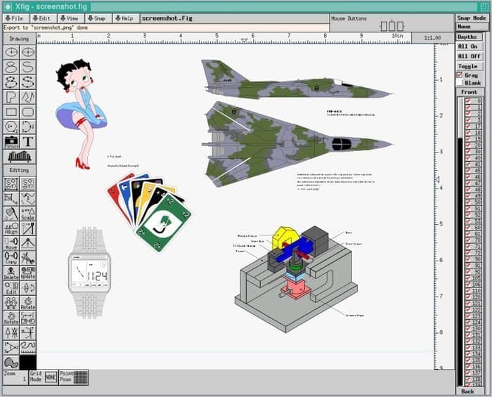 xfig vector graphics software