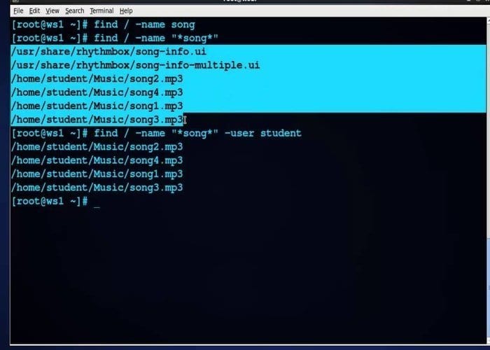 find command in Linux for searching specific files