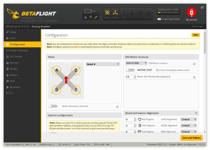 betaflight-drone software