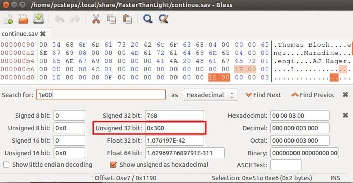 bless lnux hex editor