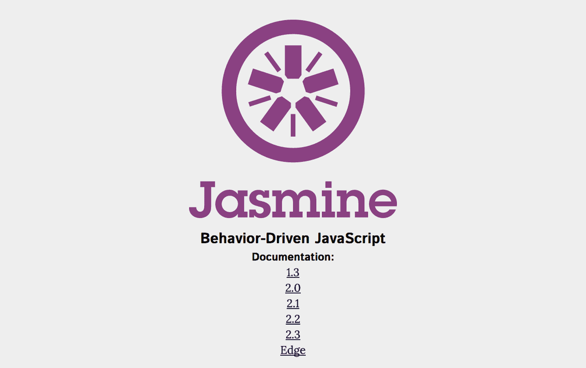 A logo and Jasmine Behavior Driven JavaScript Frameworks in words