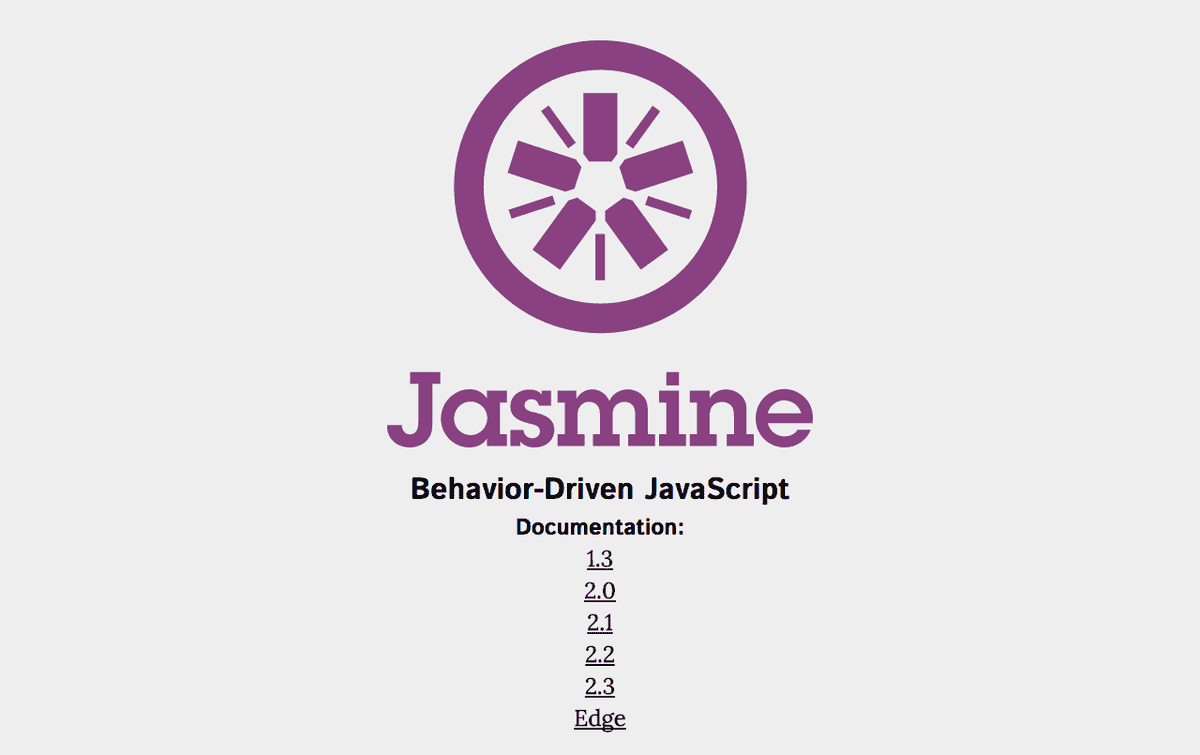 A logo and Jasmine Behavior Driven JavaScript Frameworks in words