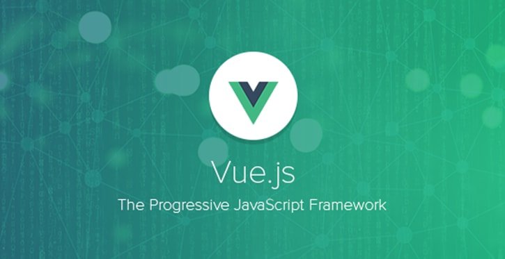 Logo Vue Js with title the progressive Jacascript frameworks