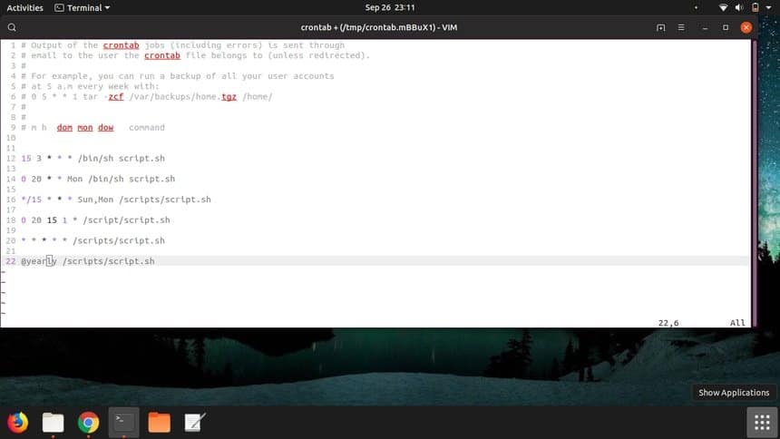 crontab Linux example