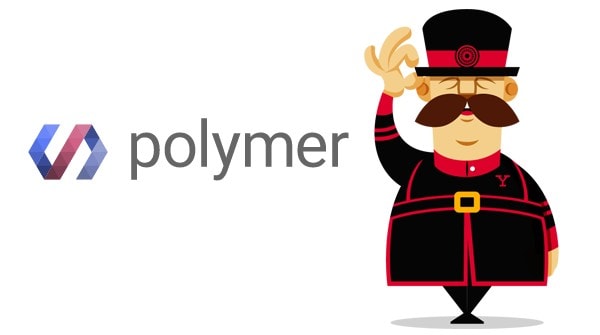 polymer logo with a man standing