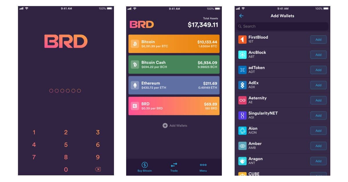 Cryptocurrency wallet wallets brd coins digital 2021 features Brd wallet