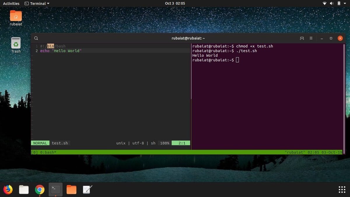 Linux bash script example
