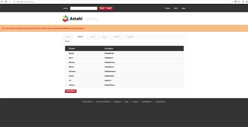 Amahi Linux Nas server