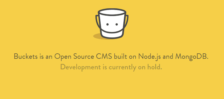 Introduction to Bucket.io - NodeJs CMS Yellow Homepage