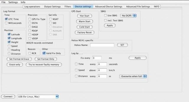 data logger gps tools for linux