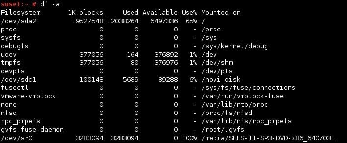 Linux df command