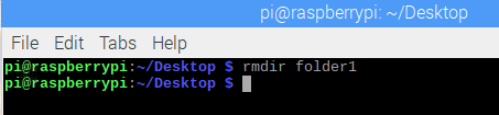 rmdir raspberry pi commands