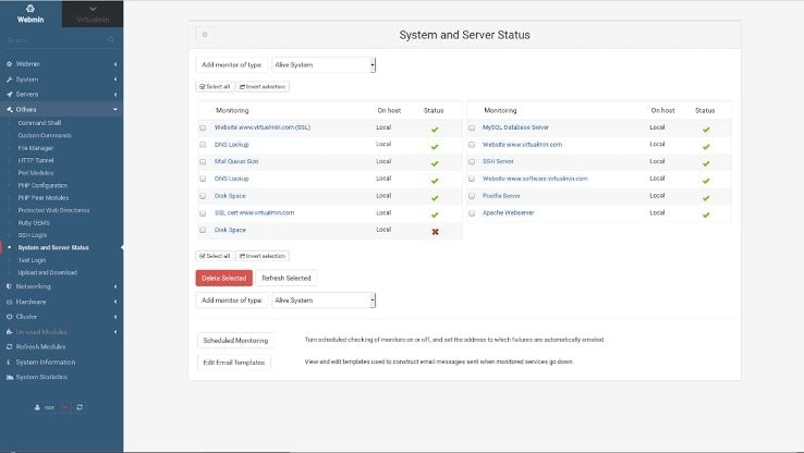 open source control panel Virtualmin 